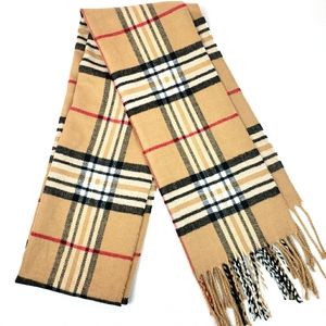 Faux Cashmere neck scarf in plaid and stripes